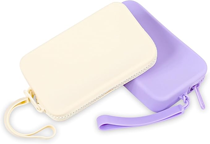 Silicone Period Bags, 2 Pcs Tampon Pouch with Zipper and Handle, Sanitary Napkin Holder for Purse, Keeping Discreet Feminine Products