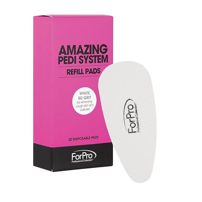 ForPro Professional Collection Amazing Pedi System Refill Strips, White, 80 Grit, Pedicure File Refills, 5” L x 2.5” W, 20-Count