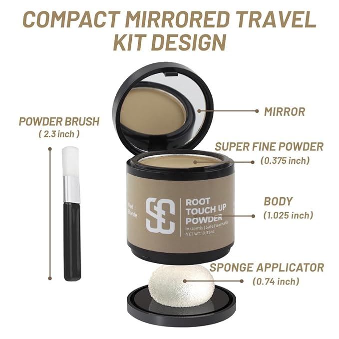 SOVONCARE Hairline Powder - Root Touch Up & Gray Hair Concealer for Men and Women, Instantly Covers Thinning Hair and Bald Spots, Natural-Looking Coverage Dark Blonde 0.35 oz