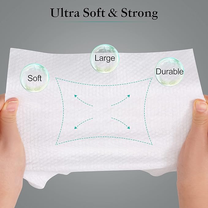 Disposable Face Towel Face Cloths for Washing Soft Cotton Towels Facial Cloths Towelettes for Washing and Drying for Cleansing and Skincare Office Makeup Remover
