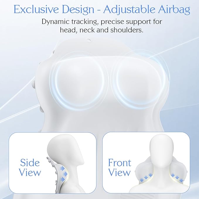 Silicone Bath Pillow, New Material Bath Pillows for Tub Head Neck and Back Support, Bath Tub Pillow with 4D Press Inflatable Airbag and Non-Slip Strong Suction Cups, Quick-Drying, Easy to Store, White