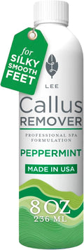 Lee Beauty Professional Callus Remover for Feet - Peppermint, Powerful Formulation - Extra Strength Gel, Home Pedicure Foot Spa Results - Cracked & Dead Dry Skin Supplies - 8 Ounce