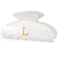 Birthday Gifts for Teens Girls - Initial Letter Hair Clips | Personalized Gifts | Personalized Hair Claws | Birthday Gifts for Women | Christmas Gift for Teens Girl Stocking Stuffers - White,L