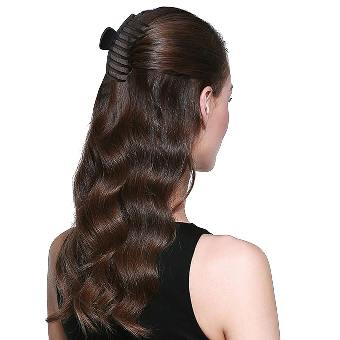 4 Pack Big Hair Claw Clips Nonslip Large Claw Clip for Women and Girls Hair,Strong Hold Grips Hair Accessories 4 Inch (Black)