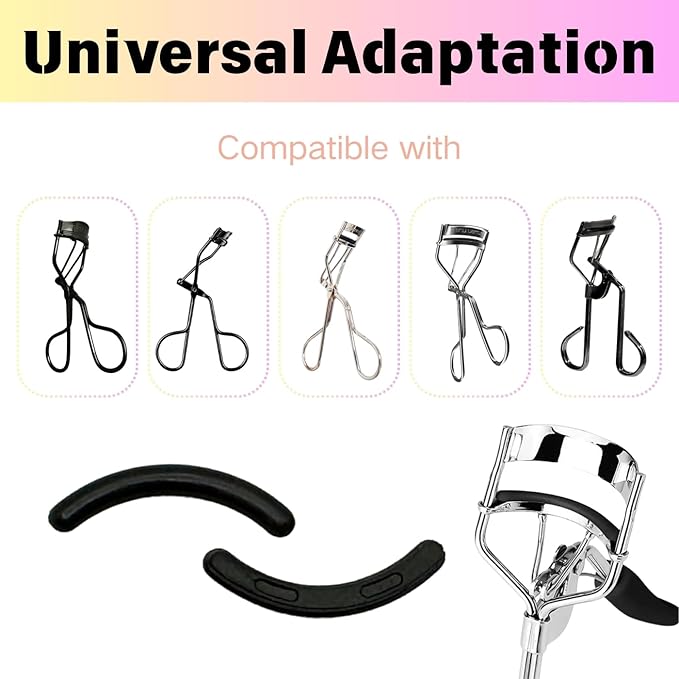 100PCS Eyelash Curler Refills Compatible with Tweezerman Eye Lash and Cosmetic Accessory Silicone Soft Rubber Curler, Lash Curler Refill Pads, Black