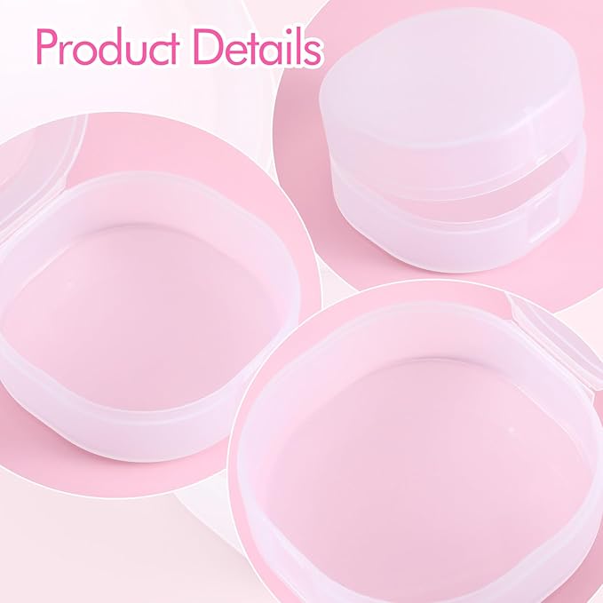3 Pcs Cosmetic Cotton Pad Holder, Portable Plastic Mini Containers with Lids Reusable Refillable Qtip Holder Travel Case for Makeup Remover Toner Pads DIY