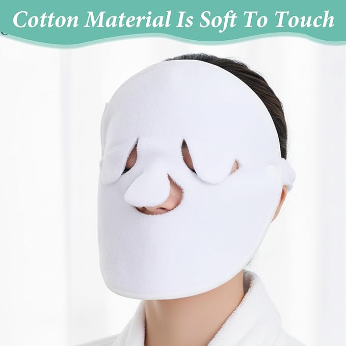 Face Steaming Towel 4 Pack Reusable Facial Steamer Spa Towel 2 in 1 Cold Hot Compress Towels Cotton Face Mask with Headband Beauty Skin Care Spa Towels for Women Girls Beauty Salons Home