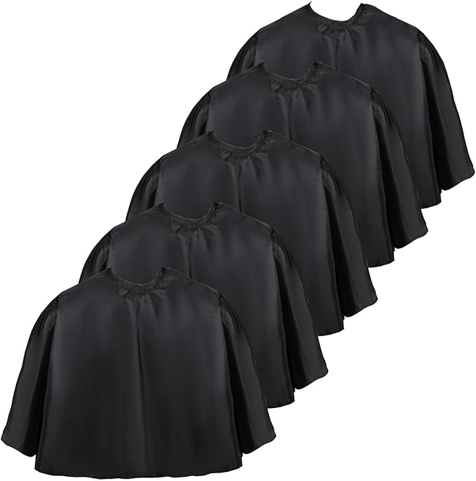 Short Barber Cape, Waterproof Nylon Salon Hair Cutting Cape, Makeup Artist Cape for Hair Dye, Comb-out, Styling, Shampoo