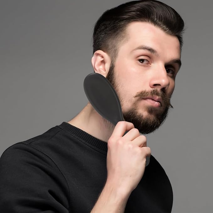 MERRYHAPY 4pcs Men Beard Brush Grooming Shaping Tool with Soft Bristles for Comfortable Cleaning Design for Barber Shop and Personal Care