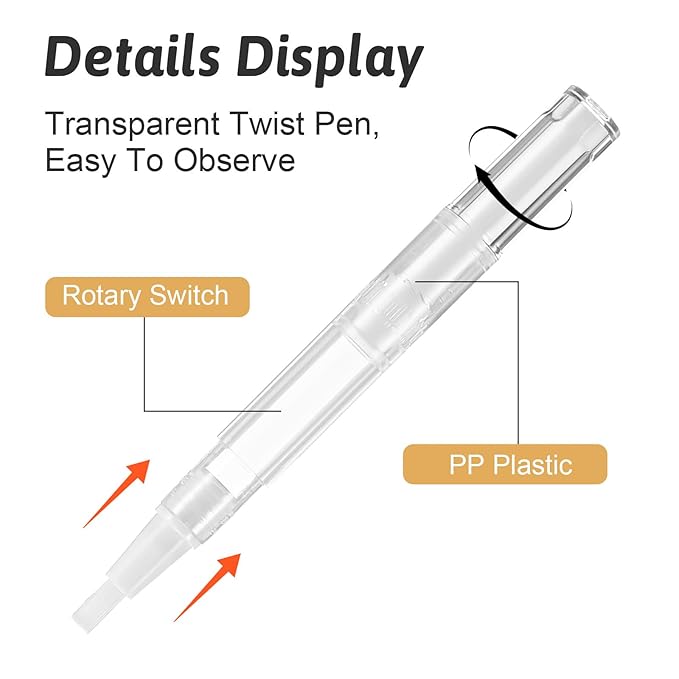 Nail Oil Pen, 8 Pcs 3ml Transparent Twist Pens with 4 Pcs Transfer Pipettes, Empty Cuticle Oil Pen Travel Twist Pens with Brush Tip for Lip Gloss Containers Applicators Eyelash Growth Liquid Tube