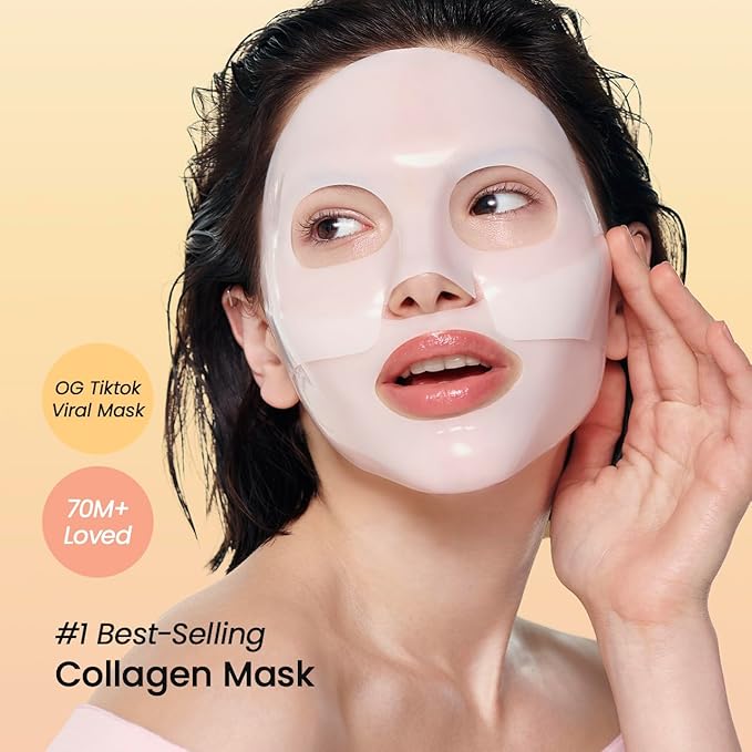 BIODANCE Bio-Collagen Real Deep Mask, Hydrating Overnight Hydrogel Face Mask, Pore Minimizing, Elasticity, Plumping, Travel Essentials & Self Care Gifts for Women, Korean Skin Care | 1.19oz(34g) x 4ea