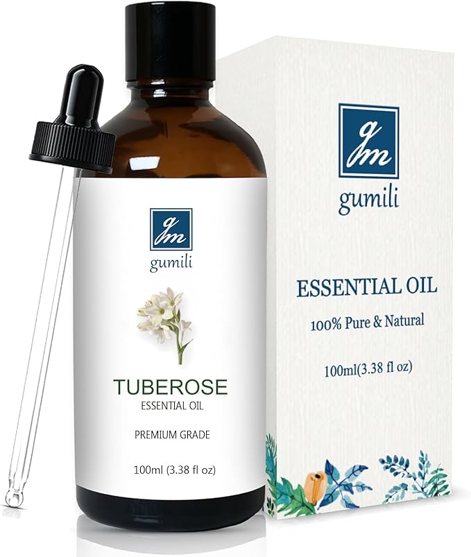 Tuberose Essential Oil, Home Fragrance Oil, Candle Scents Soy Wax Candle Making, Freshie Scents Oils for Soap, Dryer Balls, Diffusers, Laundry, Slime -3.38 oz /100ml