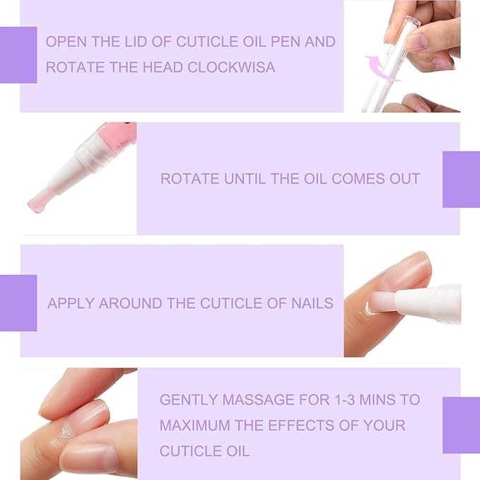 15 PCS Cuticle Oil for Nails, GRUNIL Cuticle Oil Pen for Nail Growth Treatment, Nail Strengthener for Thin Nails and Growth Nail Oil Home Nail Care Kit Pedicure Supplies Manicure Tools