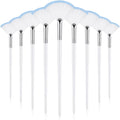 9 Pieces Facial Fan Mask Brushes, Soft Facial Applicator Brushes Tools for Peel Glycolic Makeup for Mud Cream(White Blue)