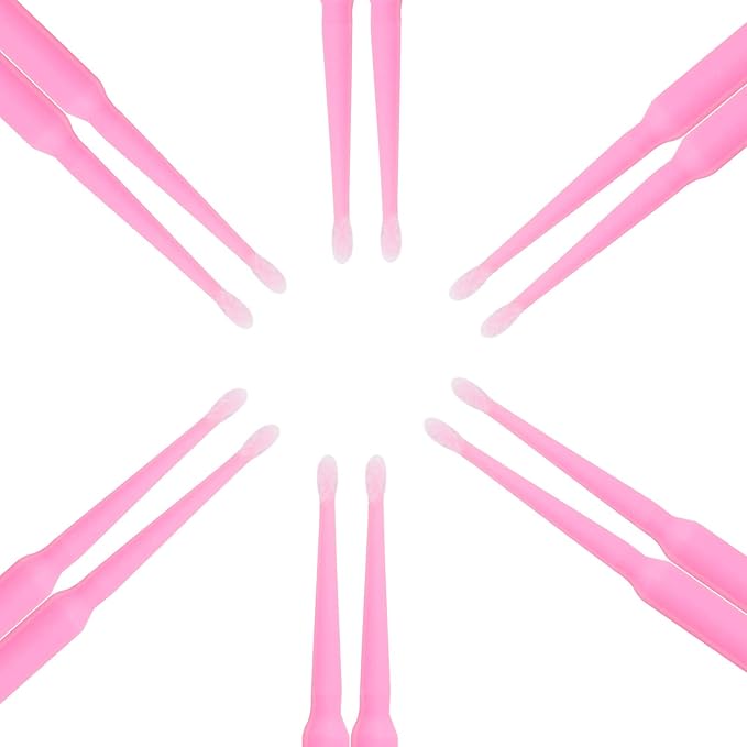 Tbestmax 500 Pcs Disposable Micro Applicator Brush Micro Swabs, Eye Lashes Mascara Wands for Eyelash Extension Pink