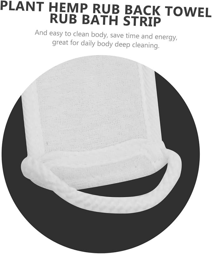 PartyKindom 2pcs Exfoliating Wash Strap for Body Cleansing and Back Scrubbing Long Reach Bath Accessory White
