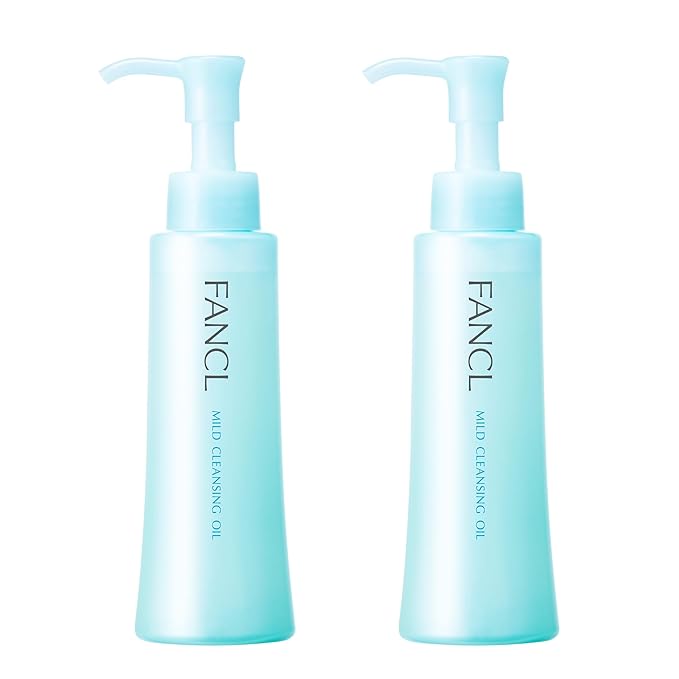 FANCL Mild Cleansing Oil, Japanese Facial Cleansing Oil, Makeup Remover, Oil Cleanser, 100% Preservative Free, Clean Skincare for Sensitive Skin (2, Blue)