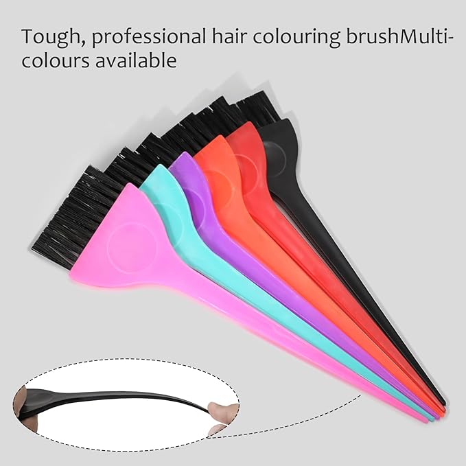 6 Pcs Hair Dye Brush, 6 Vibrant Hair Brush, Professional Color Brushes for Hair Stylist, Reusable Color Tint Applicator, Perfect for DIY Coloring, Highlights, and Root Touch-Ups