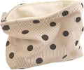 SxoSyo Cosmetic Bags for Women Makeup Bag Large Capacity Purse Travel Toiletries Zipper Storage Pouch Make up Brushes Organizer for Gifts (Corduroy, White dot)
