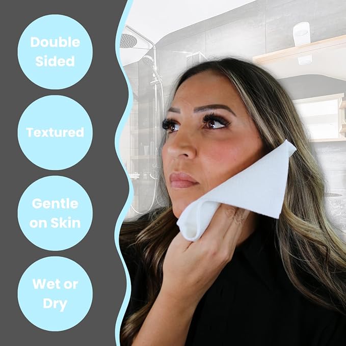 Large Disposable Face Towels, Facial Wipes, Super Soft and Thick Shaving Face Towels XL, Daily Makeup Remover Tissues, Dry Clean Cloths for Sensitive Skin, 10"×12"