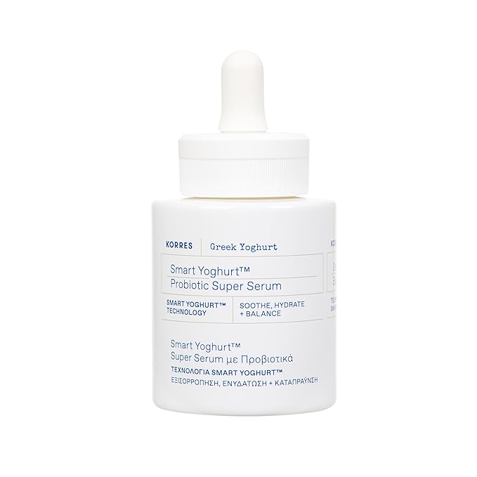 KORRES Greek Yoghurt Re-Balancing Skin Supplement Serum with Pre & Probiotics, Triple Hyaluronic Acid & WaterPatch, Hydrating Face Serum for Redness & Radiant Skin, 1.01 fl oz