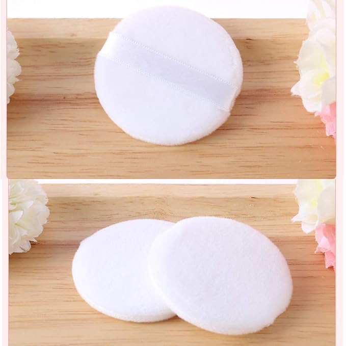 Large Loose powder Puff, 4.3'' XL Body Puff with Ribbon (10.9cm) (5PCS)
