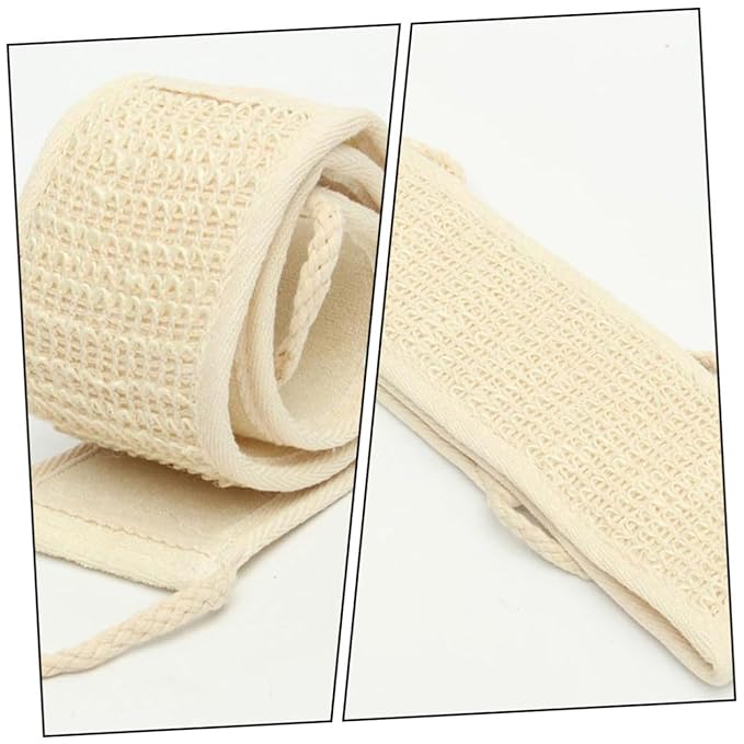minkissy 10pcs Long Sisal Bath Towels Back Scrubber Straps Beige Bathroom Towels