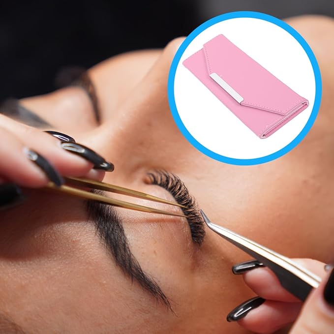 Didiseaon Eyelash Tweezers Case Portable Storage Bag for Eyelash Extension Tools Compact Lightweight Lash Tweezer Holder Box for Travel and Home