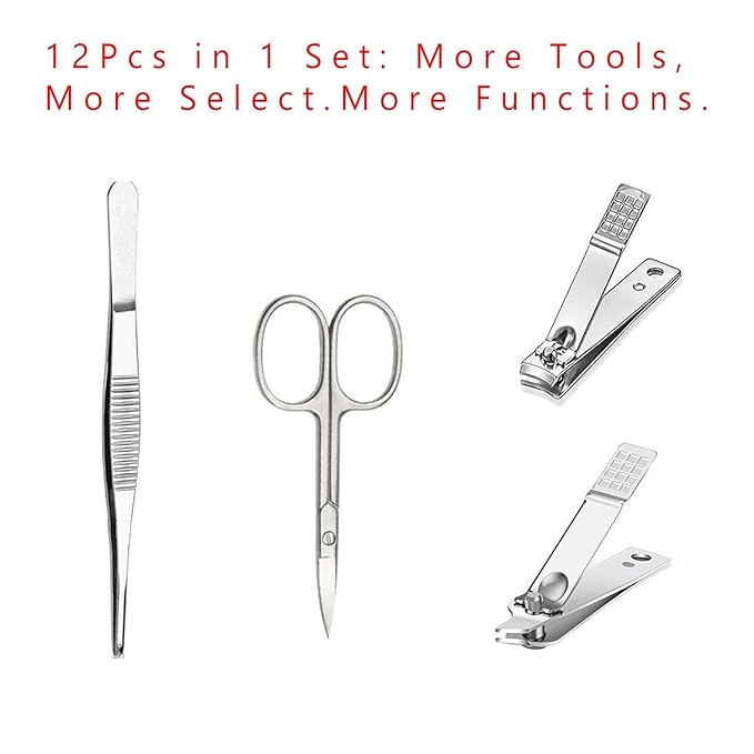 JTIEO 12PCS Heavy Duty Toenail Clippers for Thick Toenails (Red)