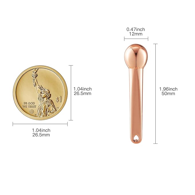 LISAPACK 4 Pack Metal Eye Cream Applicator, Eye Serum Roller Ball Massager Stick for Reduce Depuffer, Massage (Gold&Rose Gold)