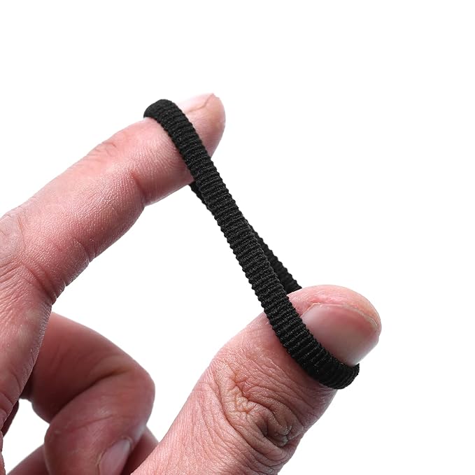 WANBY Hair Ties Mini Seamless Black Hair Bands Soft Elastics Ponytail Holders Hair Ties (200 Pcs)
