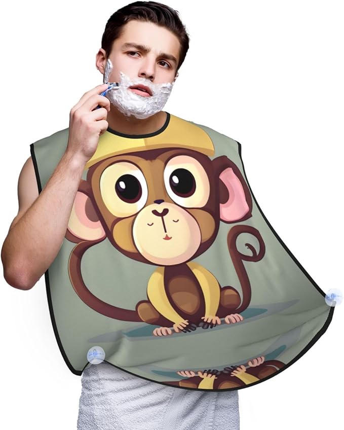 Tropical Fruit Pineapple Print Beard Bib Shaving Apron, Beard Hair Trimming Cape Gift For Dad