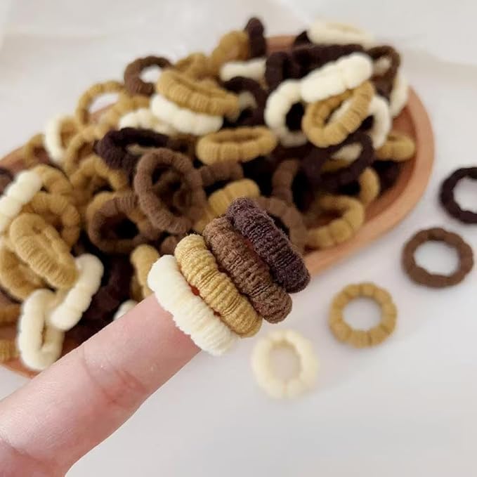 Small Hair Ties for Toddler Gilrs, Adult's Fine Hair,120pcs,No Damage Mini Hair ties for Baby, Kids,Soft Cotton Tiny Hair Tie,Seamless Hair Scrunchies,Won't Pull Out
