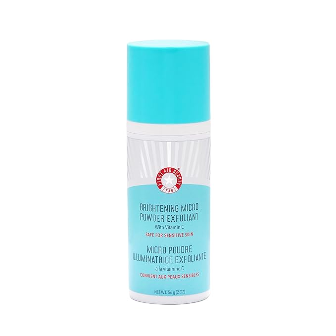 First Aid Beauty Micro Powder Exfoliant - Face Exfoliator with Vitamin C & Jojoba Beads - Ultra-Fine Face Scrub Revives Dull Skin, (2 oz)