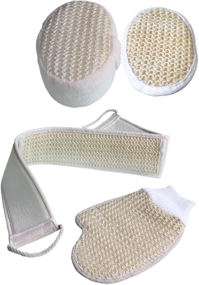1set Comfortable Scrubbing Glove and Back Scrubber Strap Bath for Gentle Exfoliation Sponge Back Strap Bath Mitt Trim