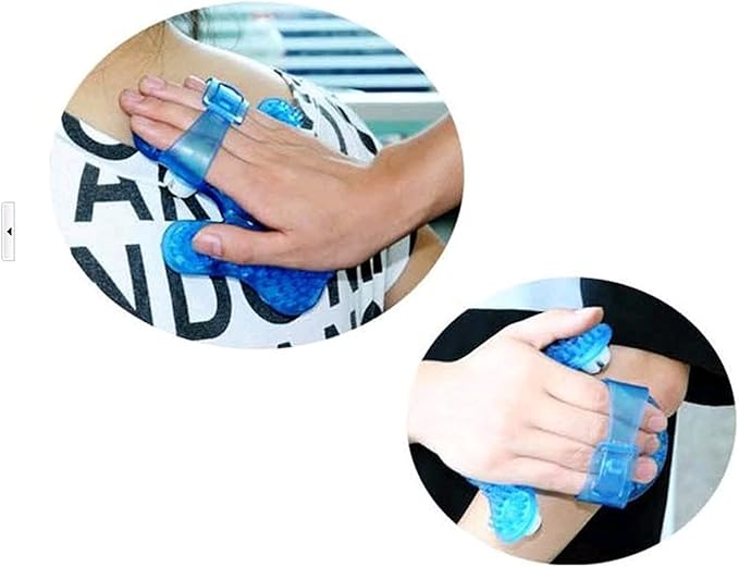 Hand Massager Gloves with 9 360-Degree Kneading Rollers - Palm Massager, Hand Roller & Thumb Saver Tool for Hand Massage, Muscle Pain Relief - Manual Deep Tissue Relaxation, Blue