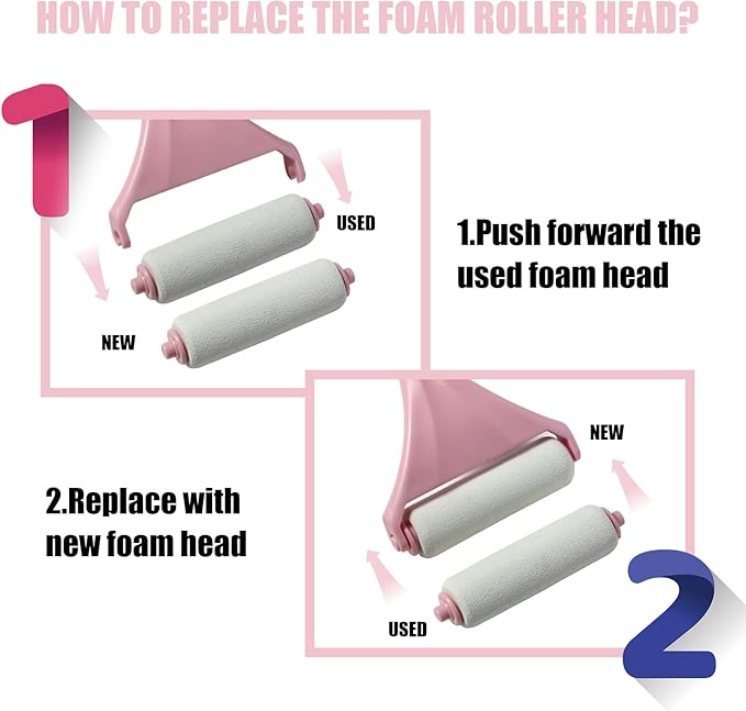 EASACE Lotion Applicator for Back,Portable 21inch Lotion Applicator with Long Handle,Extension Back Applicator Lotion with 3 Replacement Roller for Back self(Pink)