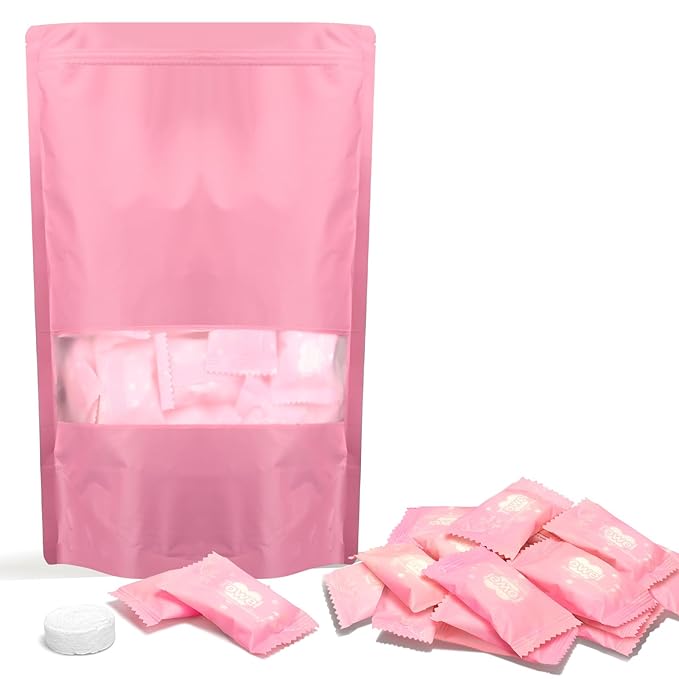Classycoo Compressed Towel 100 PCS Tablets - Thick, Individually Wrapped Portable Disposable Face Towel Cotton Coin Cloth for Travel, Camping, Hiking, Beauty, Wipes(Soft, Odorless, 9.64 x 7 IN)