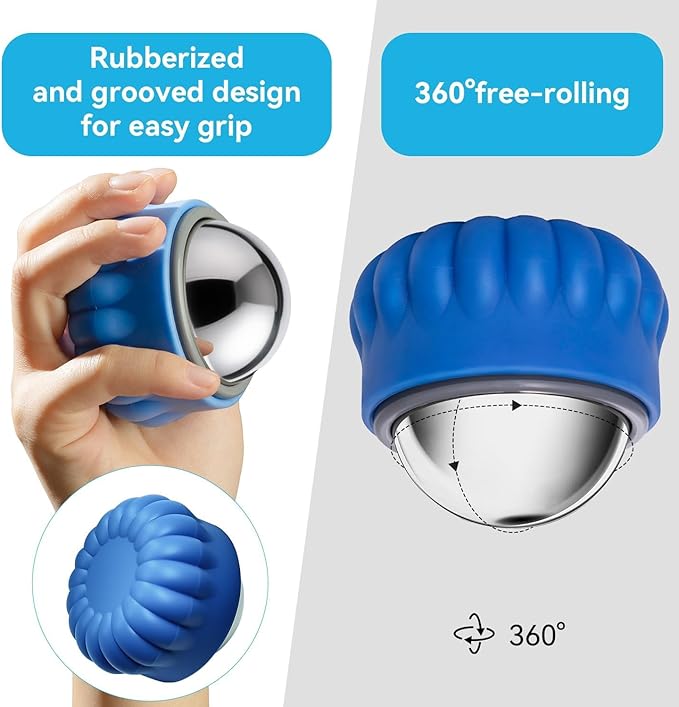 iECO Cold Massage Roller Ball - Ice Roller Ball for Muscles Deep Tissue, Cold & Heat Therapy, Plantar Fasciitis Roller