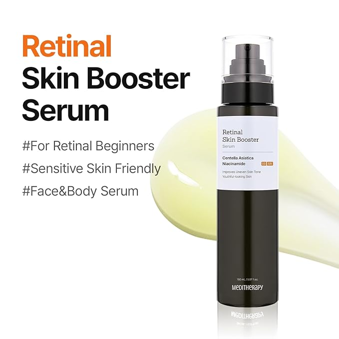 MEDITHERAPY Retinal Skin Booster Serum | Retinaldehyde, Niacinamide Anti-Aging Serum - K-Beauty Facial Serum for Fine Lines, Firming & Radiance | Hydrating Face Serum All Skin Types, 5.07 fl oz