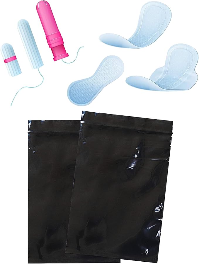 Sanitary Napkin Disposal Bags, 200 PCS Tampon Disposal Bags Feminine Black Opaque Bags Personal Disposal Bags for Tampons,Sanitary Pads,Sanitary Liners