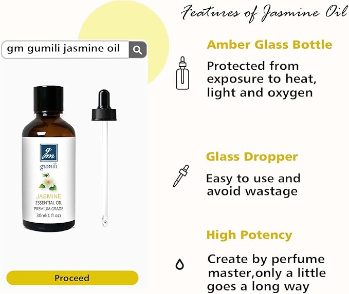 Rose Essential Oil and Jasemine Essential Oil, Floral Scent Oils Home Fragrance Oils for Diffuser Perfume Candle Soap Making - 2 Oz, Pack of 2