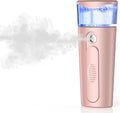 withthesun Portable Nano Face Mister, Facial Steamer, USB Rechargeable Cool Mist Sprayer, 40ml Visual Water Tank, Nano Mister for Eyelash Extensions, Facial Deep Cleaning, Makeup-Pink