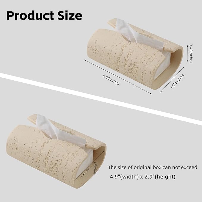 Tissue Box Cover Rectangle, Resin Facial Tissue Holder Covers Toilet Paper Holder, Tissue Holders Decorative Paper Dispenser Home Decor for Bathroom Kitchen Bedroom Living Room Office Yellow