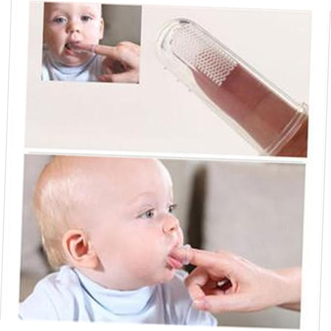 2pcs Finger Toothbrush Boy Girl Oral for Cleaning Gum Massage Design Transparent Color for Boy Girl and Toddlers