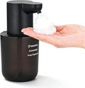 Automatic Foaming Soap Dispenser for Bathroom: 4-Level Adjustable Countertop/Wall Mount Hand Soap Dispenser, 13.5oz/400ml Type-C Rechargeable – Suitable for Kitchen, Bathroom, Office, Hotel (Black)
