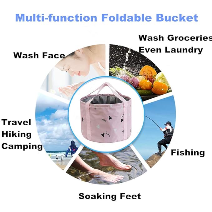 24L Collapsible Foot Soaking Bath Basin for Large Feet, Portable Foot Spa Soak Tub Foldable Water Bucket for Travel Camping, Pink