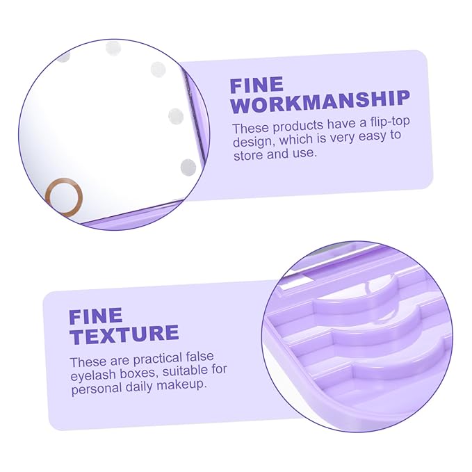 Portable LED Lash Tray Eyelash Storage Case with Mirror Lightweight False Eyelash Holder for Travel and Professional Use Compact Purple Box Organizer