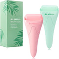 2 Pack Ice Roller for Face and Body Massage, Facial Roller Skin Care Tool for Reduce Wrinkles and Puffiness, Migraine Pain Relief and Skin Tighten, Cold Therapy for Cooling and Calming.(Pink+Green)