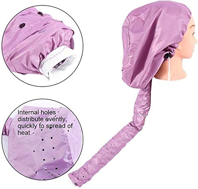 Bonnet Hair Dryer Attachment, Foldable Hair Dryer Cap, Portable Soft Hair Drying Salon Cap with Heat for Hair Treatment, Hair Care